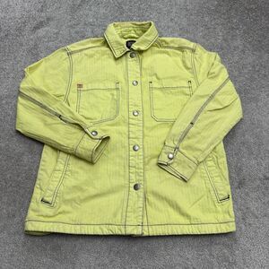 BDG Urban Outfitters Utility Jacket Mens Medium Lime Green Snap Button Up Cotton